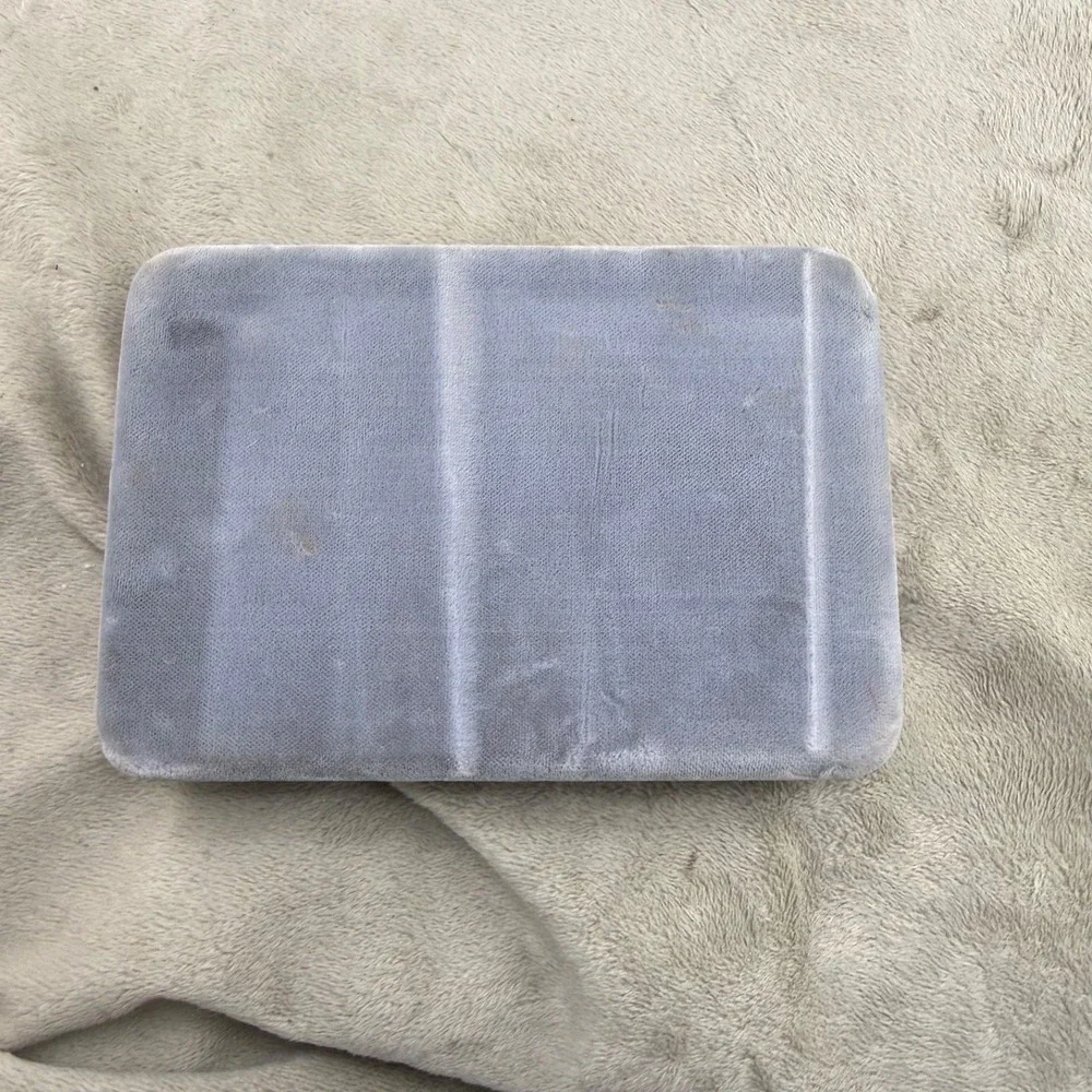 Vintage Taylor Maid Display Box Grey Velvet‎ Gold Trim Rectangular
